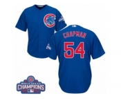 Youth Majestic Chicago Cubs #54 Aroldis Chapman Authentic Royal Blue Alternate 2016 World Series Champions Cool Base MLB Jersey