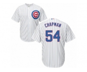 Youth Majestic Chicago Cubs #54 Aroldis Chapman Authentic White Home Cool Base MLB Jersey
