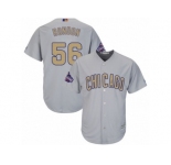 Youth Majestic Chicago Cubs #56 Hector Rondon Authentic Gray 2017 Gold Champion Cool Base MLB Jersey
