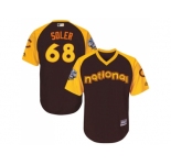 Youth Majestic Chicago Cubs #68 Jorge Soler Authentic Brown 2016 All-Star National League BP Cool Base MLB Jersey