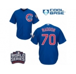 Youth Majestic Chicago Cubs #70 Joe Maddon Authentic Royal Blue Alternate 2016 World Series Bound Cool Base MLB Jersey