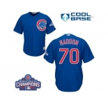 Youth Majestic Chicago Cubs #70 Joe Maddon Authentic Royal Blue Alternate 2016 World Series Champions Cool Base MLB Jersey