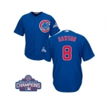 Youth Majestic Chicago Cubs #8 Andre Dawson Authentic Royal Blue Alternate 2016 World Series Champions Cool Base MLB Jersey
