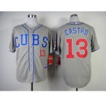 youth mlb jerseys chicago cubs #13 castro grey[2014 new]