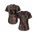 Women Baltimore Orioles #53 Zach Britton Camo Realtree Collection Cool Base Stitched MLB Jersey