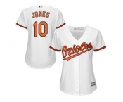 Women's Baltimore Orioles #10 Adam Jones Majestic White Home Cool Base Jersey