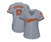 Women's Baltimore Orioles #13 Manny Machado Grey Road Stitched MLB Jersey