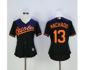 Women's Baltimore Orioles #13 Manny Machado Majestic Black Cool Base Player Jersey