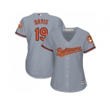 Women's Baltimore Orioles #19 Chris Davis Grey Road Stitched MLB Jersey