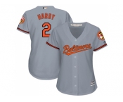 Women's Baltimore Orioles #2 J.J. Hardy Grey Road Stitched MLB Jersey