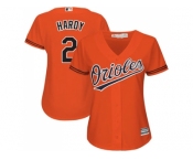 Women's Baltimore Orioles #2 J.J. Hardy Orange Alternate Stitched MLB Jersey