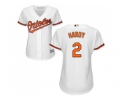 Women's Baltimore Orioles #2 J.J. Hardy White Home Stitched MLB Jersey