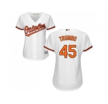 Women's Baltimore Orioles #45 Mark Trumbo White Home Stitched MLB Jersey