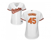 Women's Baltimore Orioles #45 Mark Trumbo White Home Stitched MLB Jersey
