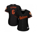 Women's Baltimore Orioles #6 Jonathan Schoop Black Alternate Stitched MLB Jersey