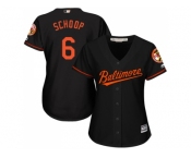 Women's Baltimore Orioles #6 Jonathan Schoop Black Alternate Stitched MLB Jersey