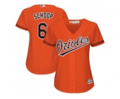 Women's Baltimore Orioles #6 Jonathan Schoop Orange Alternate Stitched MLB Jersey