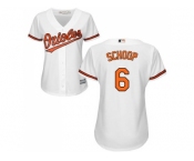 Women's Baltimore Orioles #6 Jonathan Schoop White Home Stitched MLB Jersey