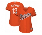 Women's Majestic Baltimore Orioles #13 Manny Machado Authentic Orange 2017 Spring Training Cool Base MLB Jersey