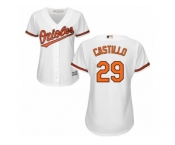 Women's Majestic Baltimore Orioles #29 Welington Castillo Authentic White Home Cool Base MLB Jersey