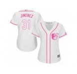 Women's Majestic Baltimore Orioles #31 Ubaldo Jimenez Authentic White Fashion Cool Base MLB Jersey