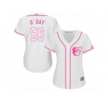 Women's Majestic Baltimore Orioles #56 Darren O'Day Replica White Fashion Cool Base MLB Jersey