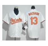Youth Baltimore Orioles #13 Manny Machado White Cool Base Stitched MLB Jersey