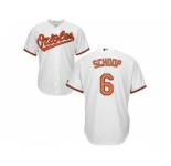 Youth Baltimore Orioles #6 Jonathan Schoop White Cool Base Stitched MLB Jersey
