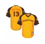 Youth Majestic Baltimore Orioles #13 Manny Machado Authentic Yellow 2016 All-Star American League BP Cool Base MLB Jersey