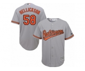 Youth Majestic Baltimore Orioles #58 Jeremy Hellickson Authentic Grey Road Cool Base MLB Jersey