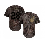 Youth Cleveland Indians #28 Corey Kluber Camo Realtree Collection Cool Base Stitched MLB Jerse