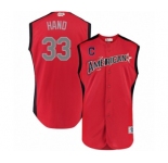 Youth Cleveland Indians #33 Brad Hand Authentic Red American League 2019 Baseball All-Star Jersey