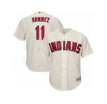 Youth Majestic Cleveland Indians #11 Jose Ramirez Authentic Cream Alternate 2 Cool Base MLB Jersey