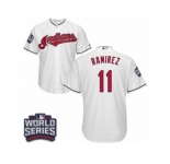 Youth Majestic Cleveland Indians #11 Jose Ramirez Authentic White Home 2016 World Series Bound Cool Base MLB Jersey