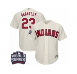 Youth Majestic Cleveland Indians #23 Michael Brantley Authentic Cream Alternate 2 2016 World Series Bound Cool Base MLB Jersey