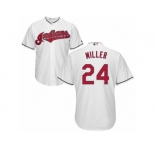 Youth Majestic Cleveland Indians #24 Andrew Miller Authentic White Home Cool Base MLB Jersey