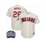 Youth Majestic Cleveland Indians #26 Mike Napoli Authentic Cream Alternate 2 2016 World Series Bound Cool Base MLB Jersey