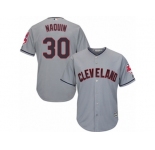 Youth Majestic Cleveland Indians #30 Tyler Naquin Authentic Grey Road Cool Base MLB Jersey