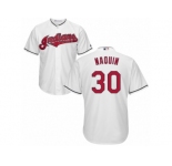 Youth Majestic Cleveland Indians #30 Tyler Naquin Authentic White Home Cool Base MLB Jersey