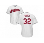 Youth Majestic Cleveland Indians #32 Jay Bruce Replica White Home Cool Base MLB Jersey