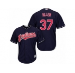 Youth Majestic Cleveland Indians #37 Cody Allen Authentic Navy Blue Alternate 1 Cool Base MLB Jersey