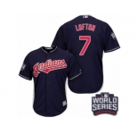 Youth Majestic Cleveland Indians #7 Kenny Lofton Authentic Navy Blue Alternate 1 2016 World Series Bound Cool Base MLB Jersey