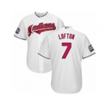 Youth Majestic Cleveland Indians #7 Kenny Lofton Authentic White Home 2016 World Series Bound Cool Base MLB Jersey