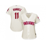 Women Cleveland Indians #11 Jose Ramirez Cream Alternate Stitched MLB Jersey