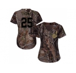 Women Cleveland Indians #25 Jim Thome Camo Realtree Collection Cool Base Stitched MLB Jersey