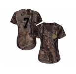 Women Cleveland Indians #7 Kenny Lofton Camo Realtree Collection Cool Base Stitched MLB Jersey