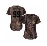 Women Cleveland Indians #99 Ricky Vaughn Camo Realtree Collection Cool Base Stitched MLB Jersey