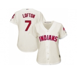 Women's Cleveland Indians #7 Kenny Lofton Cream Alternate Stitched MLB Jersey