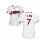 Women's Cleveland Indians #7 Kenny Lofton White Home Stitched MLB Jersey