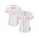 Women's Majestic Cleveland Indians #14 Larry Doby Authentic White Fashion Cool Base MLB Jersey